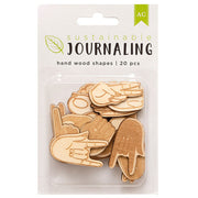 SALE AMERICAN CRAFTS Journaling - Hand wood shapes 20pc